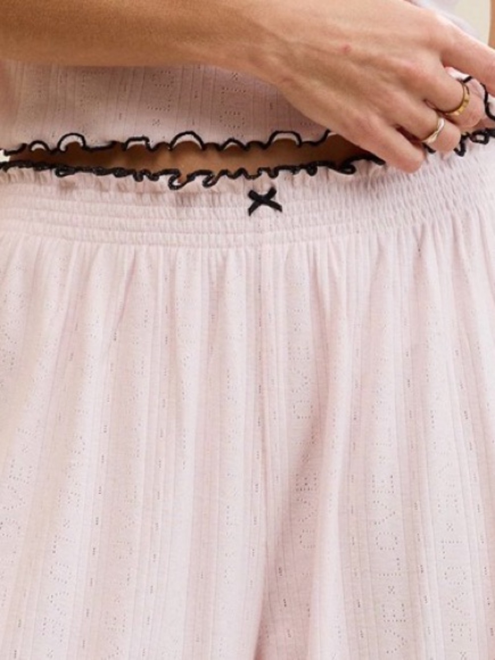 aerie Light Pink Ruffle Trim Pajama Pants - Picture 2 of 5